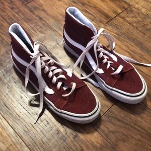 maroon high top vans